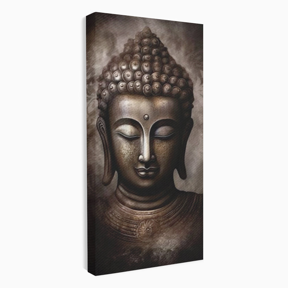 Tablou canvas cu tablou canvas cu portret buddha, fara rama, pe sasiu de lemn